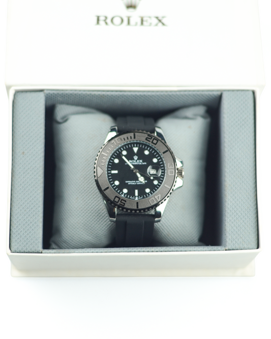 Rolex Yacht Master - Silver Dial with Black Belts