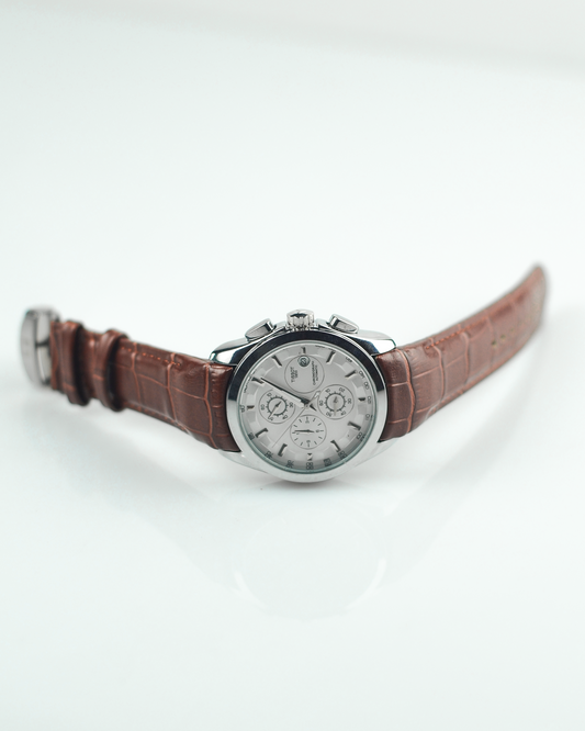 Tissot 1853 - Chrome Dial with Brown Leather Belts (Chronographs)
