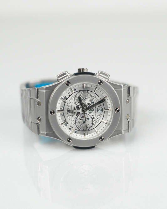 Hublot Big Bang - Silver Chrome Dial With Stainless Steel Chain
