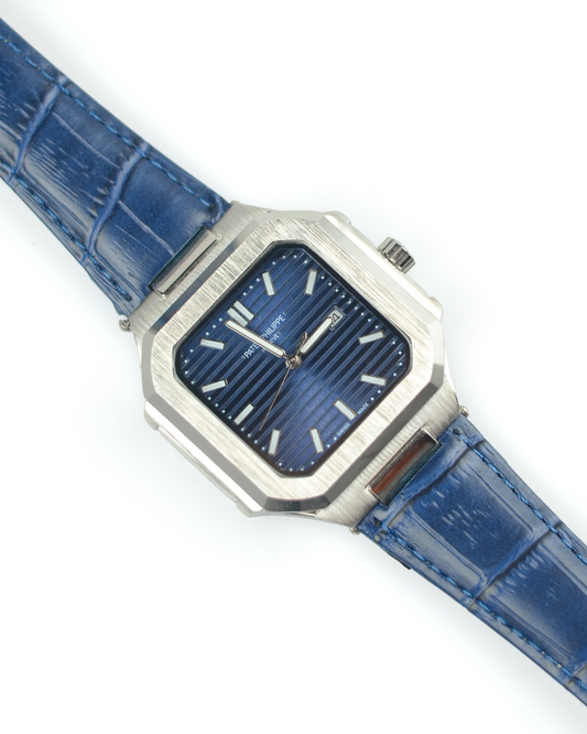 Patek Philippe Cubetus - Classic Blue Dial with Leather Belts