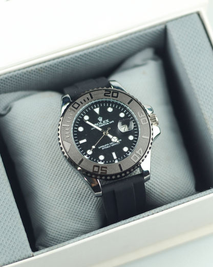 Rolex Yacht Master - Silver Dial with Black Belts
