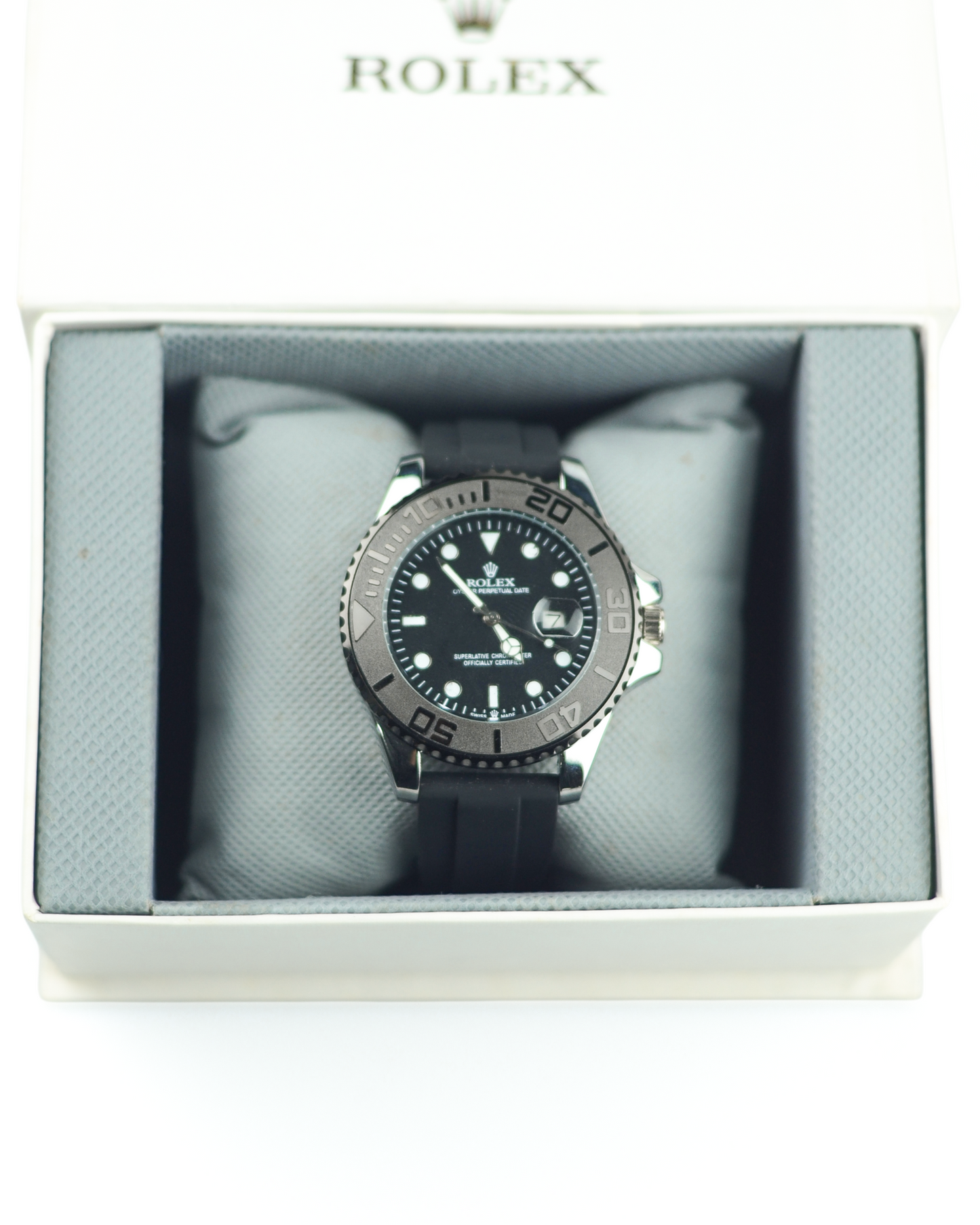 Rolex Yacht Master - Silver Dial with Black Belts