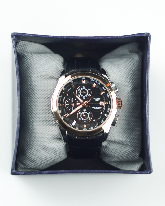 Tissot 1853 - Gold Dial with Black Leather Belts (Chronographs)