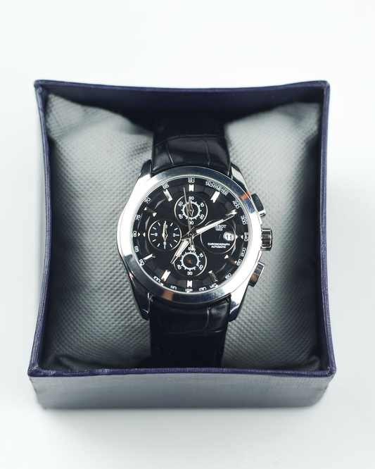 Tissot 1853 - Chrome Dial with Black Leather Belts (Chronographs)